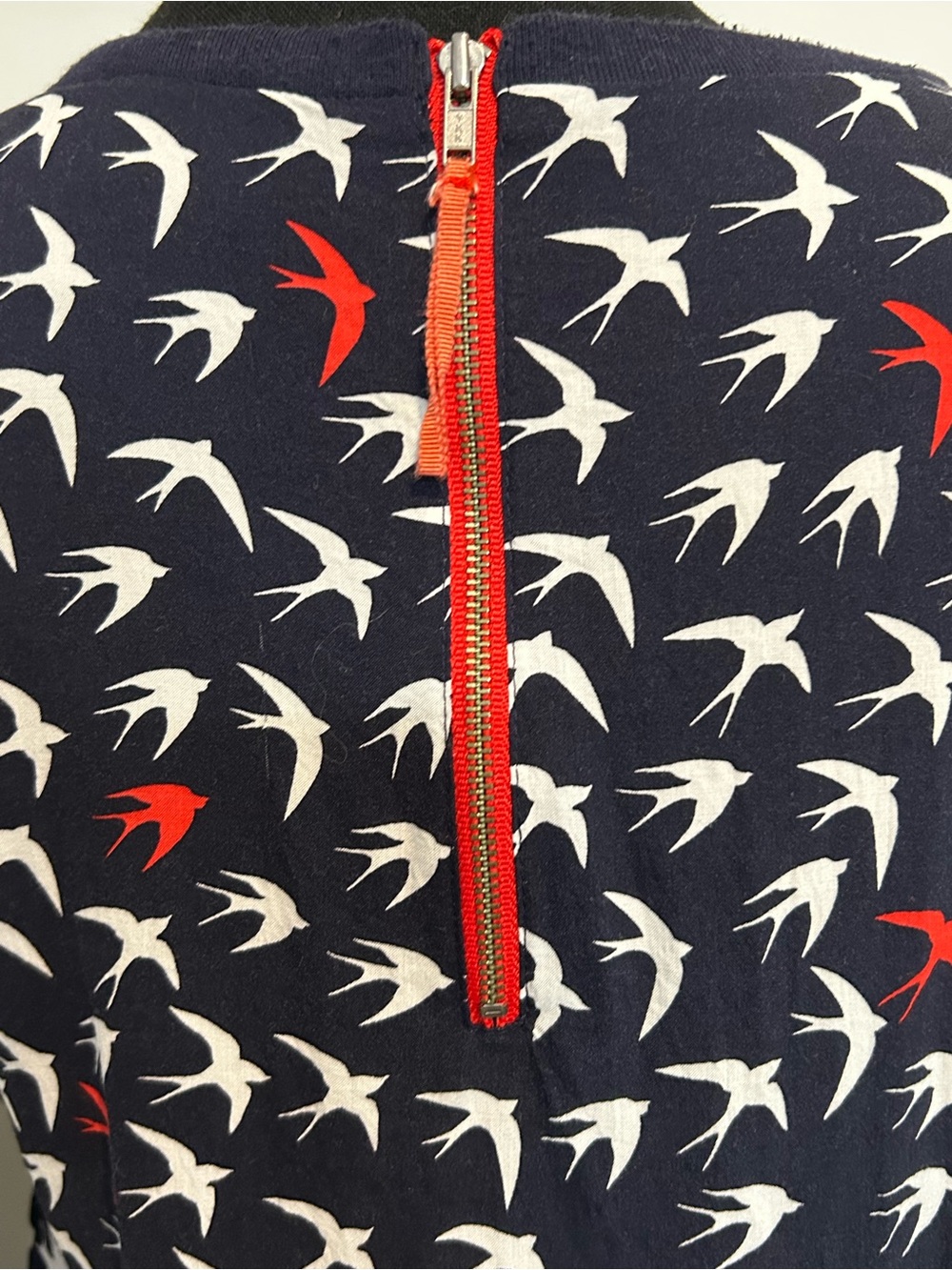 Maeve Navy Long-Sleeve Tee with White & Red Bird Motif Size 2 - Picture 8 of 11
